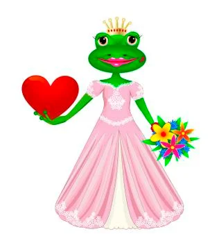 Frog in love Stock Illustration