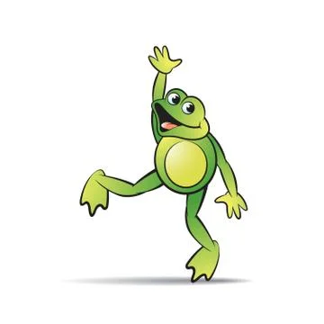 Frog mascot dancing Stock Illustration