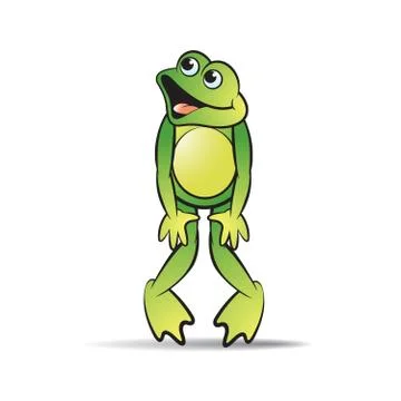 Frog mascot dancing &amp; laughing Illustrazione stock