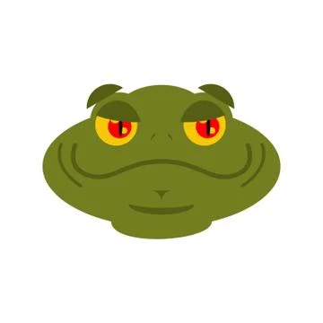 Frog merry emoji. toad Avatar Good amphibious. Emotion Reptile Face Stock Illustration