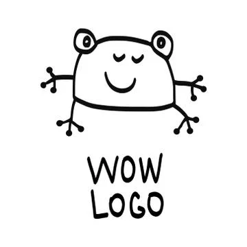 Frog minimalistic logo design Stock Illustration