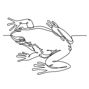 Frog one line drawing Stock Illustration