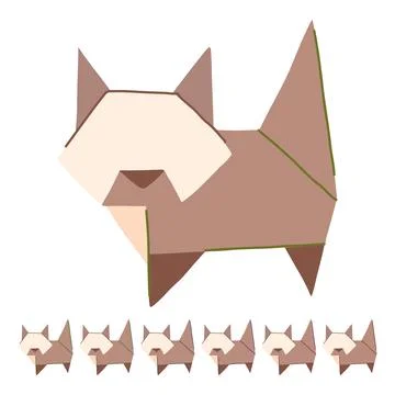 Frog origami animals vector cartoon graphic Stock Illustration