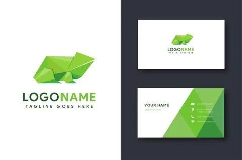 Frog origami logo icon vector template with polygonal logo style and business Stock Illustration