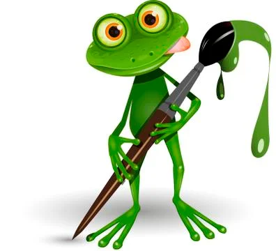 Frog with Paint Stock Illustration