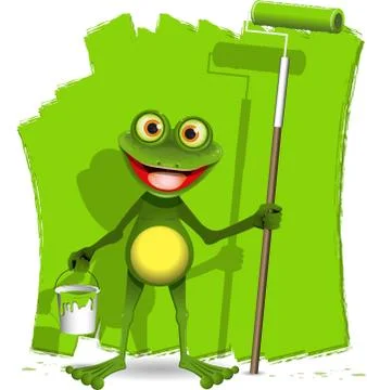 Frog painter Stock Illustration