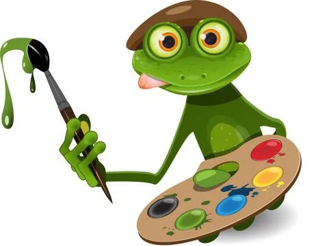 Frog painter Stock Illustration