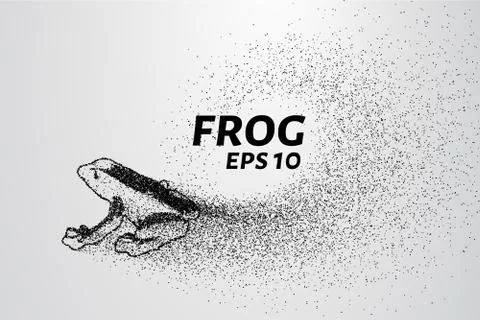 Frog of particles. The frog consists of circles and points. Silhouette frog s Stock Illustration