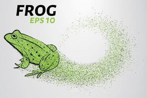 Frog of particles. The frog consists of small circles. Vector illustration Stock Illustration