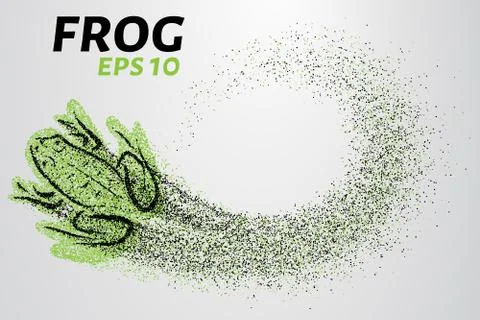 Frog of particles. The frog consists of small circles. Vector illustration Stock Illustration