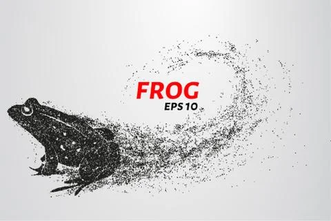 Frog of particles. The frog consists of small circles. Stock Illustration
