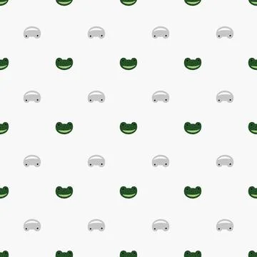 Frog pattern seamless in freehand style. Head predator on colorful background Stock Illustration