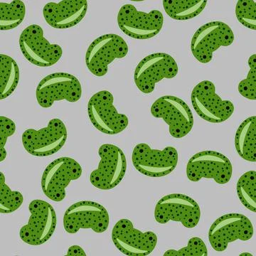 Frog pattern seamless in freehand style. Head predator on colorful background Stock Illustration