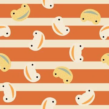 Frog pattern seamless in freehand style. Head predator on colorful background Stock Illustration