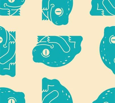 Frog pattern seamless. toad background Vector. anuran ornament Stock Illustration
