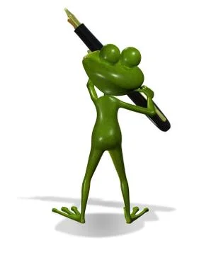 Frog with a pen Stock Illustration