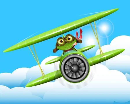 Frog pilot Stock Illustration