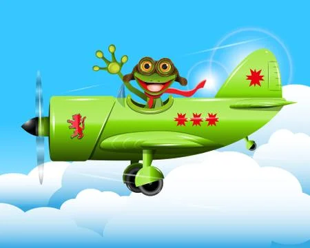 Frog pilot Stock Illustration
