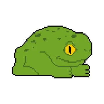 Frog pixel art. Toad 8 bit. Vector illustration. Stockillustratie