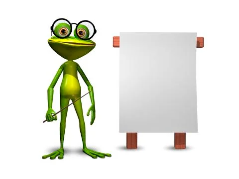 Frog with a pointer Stock Illustration