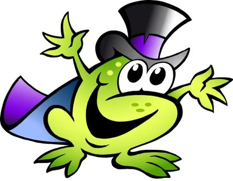 Frog presents the show Stock Illustration