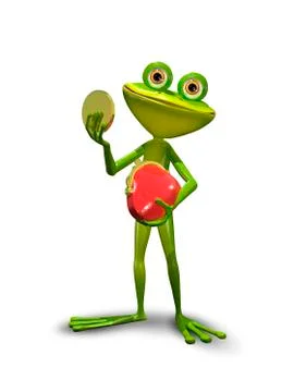 Frog with a purse Stock Illustration