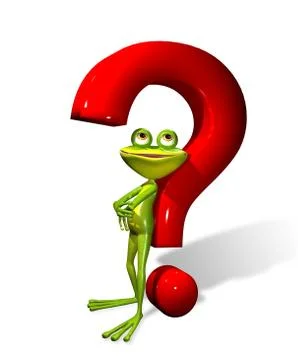 Frog with a question mark Stock Illustration