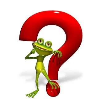 Frog with a question mark Stock Illustration