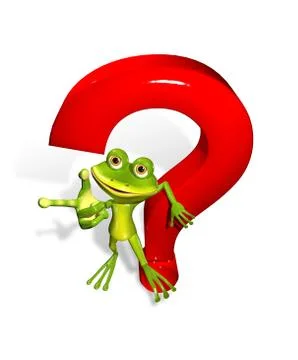 Frog with a question mark Stock Illustration