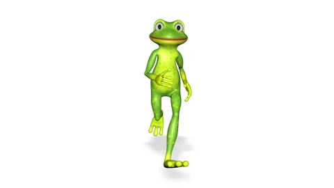 Frog Runs Looped White Background Stock Footage 169635302