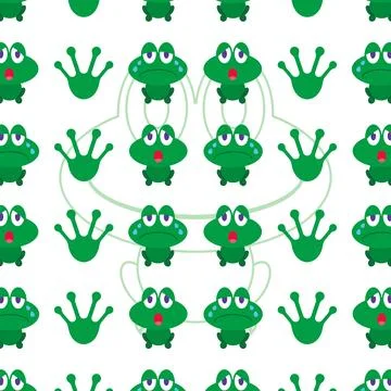 Frog sad footprint pattern. Vector イラスト素材