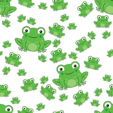 Frog seamless pattern with white background Illustrazione stock
