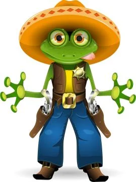 Frog sheriff Stock Illustration