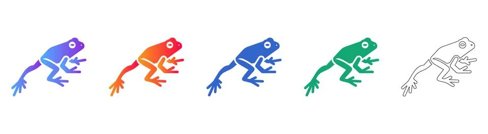 Frog Silhouette Icon Set イラスト素材