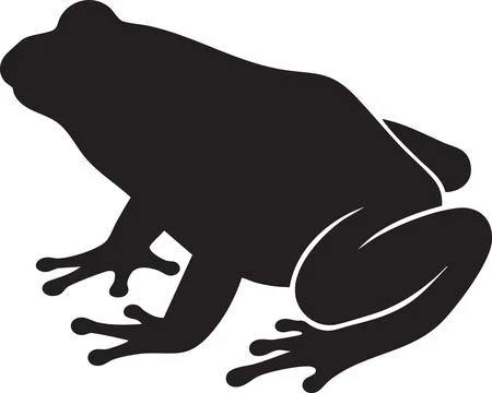 Frog Silhouette Vector Illustration Isolated on White Illustrazione stock