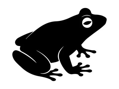 Frog silhouette vector on white background Stock Illustration