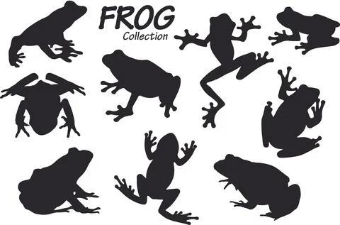 Frog silhouettes 스톡 일러스트
