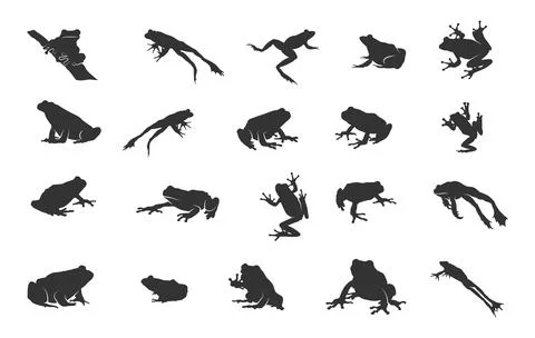 Frog silhouettes Stock Illustration