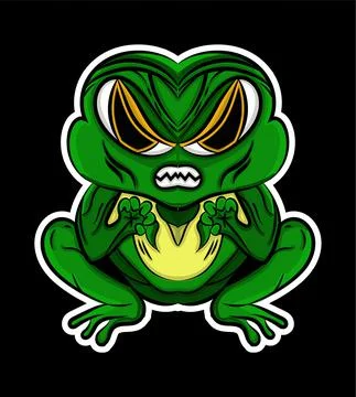 Frog sitting with gripping hands 스톡 일러스트