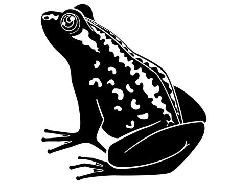 Frog sitting, toad - vector silhouette picture for logo or pictogram. Stock Illustration