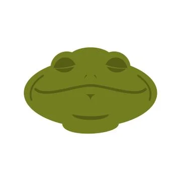 Frog Sleeping emoji. toad Avatar asleep amphibious. Emotion Reptile Face Stock Illustration