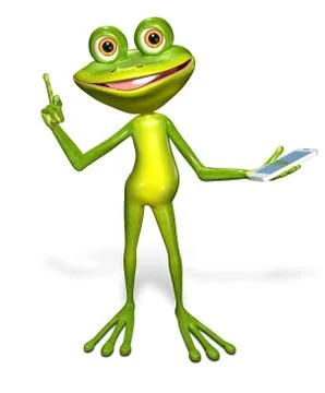 Frog with a smartphone Stock Illustration