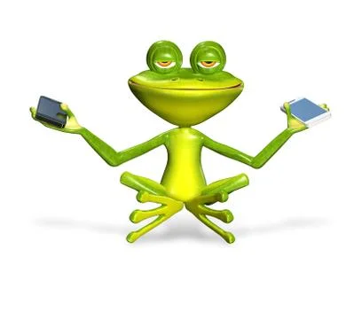 Frog with a smartphone Stock Illustration
