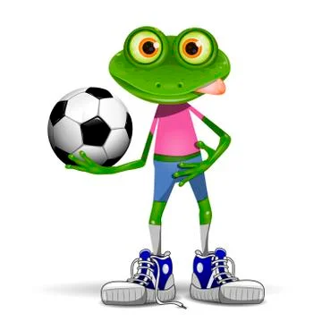 Frog soccer player Stock Illustration