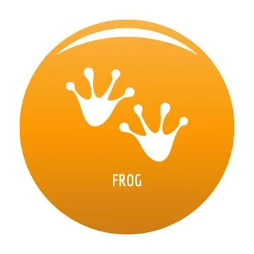 Frog step icon vector orange Иллюстрация