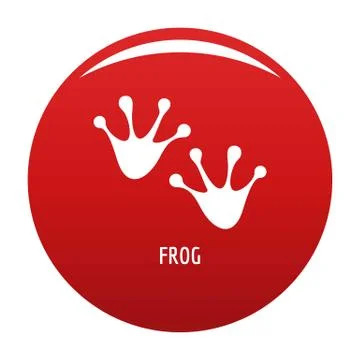 Frog step icon vector red Stock Illustration