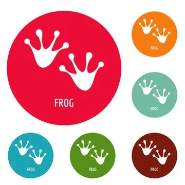 Frog step icons circle set vector Illustrazione stock