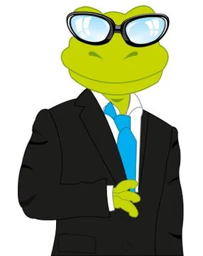 Frog in suit Stock Illustration