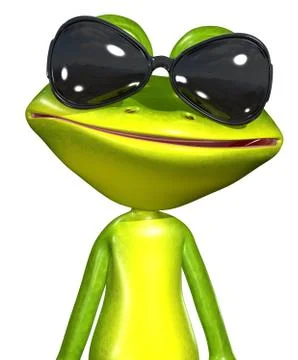 Frog with sunglasses Stock Illustration