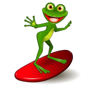 Frog Surfer Stock Illustration